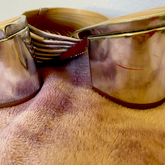 SCHUTZ metallic silver kitten heel slides - Picture 7 of 8